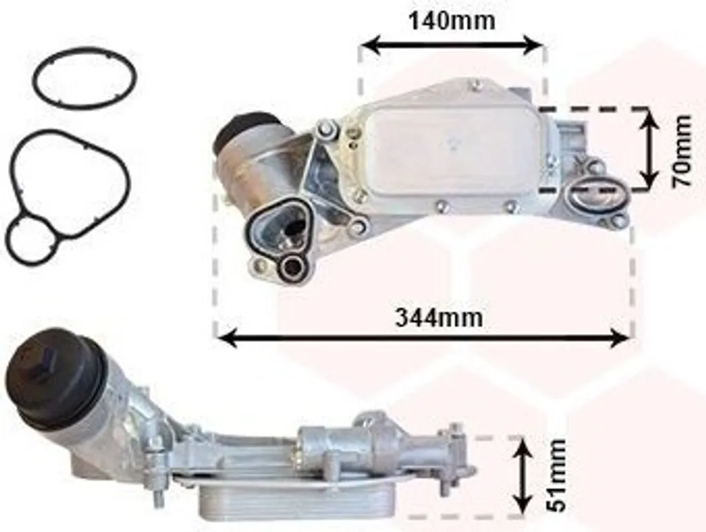Échangeur thermique d'huile VAN WEZEL pour moteur OPEL Astra H
