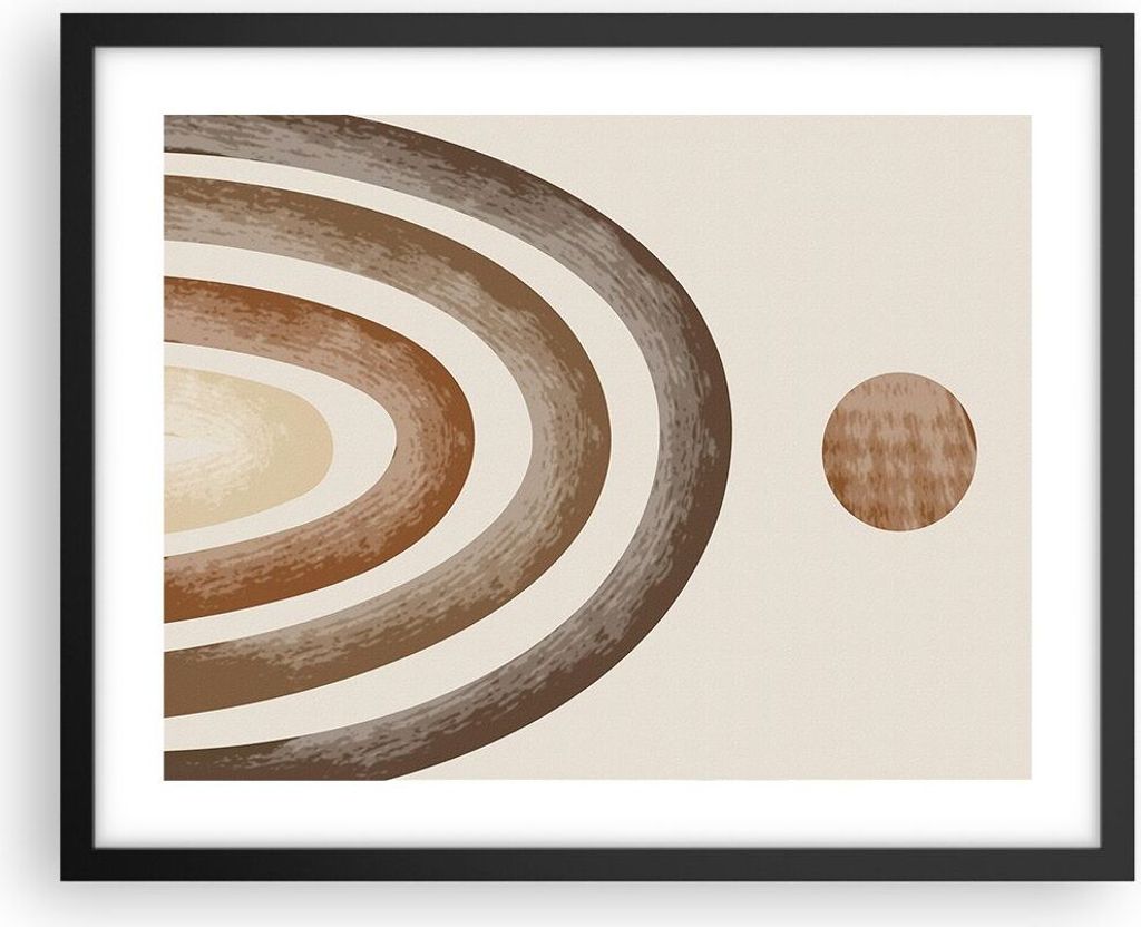 Gerahmtes Poster - Schwarzer Rahmen - Stück geometrisch Boho - 50x40 cm - Wand Bild - Wanddeko - Wandbilder - Kunstposter - Wandposter - Bilderrah...