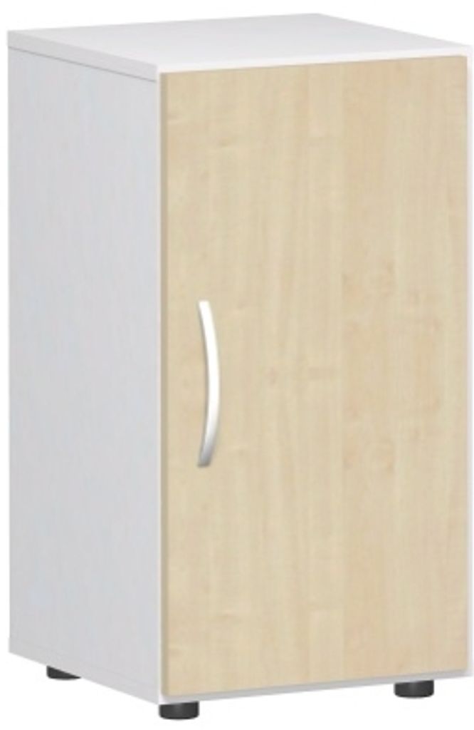 Geramöbel Flügeltürenschrank mit Standfüßen, Griff links oder rechts, inkl. Türdämpfer, nicht abschließbar, 400x420x752, Braun/Weiß, S-342...