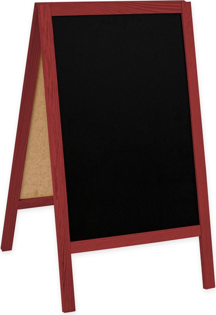 Kreidetafel/Holz Kundenstopper - robuste Werbetafeln für Innen und Außen rot / Classic / 51x90 cm