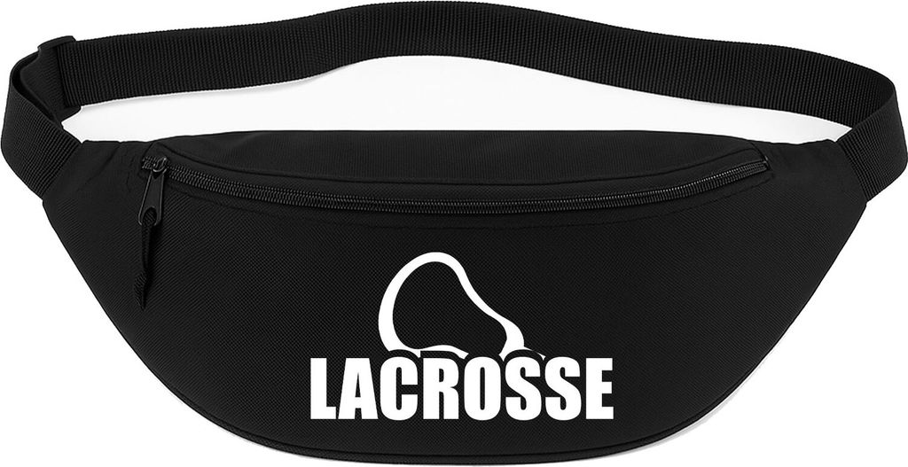 Huuraa Bauchtasche Lacrosse Schriftzug 2,5 Liter Black Polyester Crossbody Bag Geschenkidee