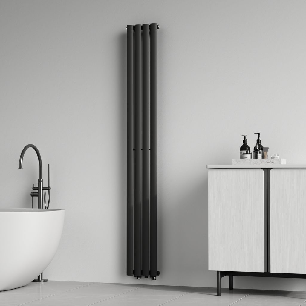 Radiateur tubulaire 'Nore' noir 180x24cm monocouche 484W Image du produit 