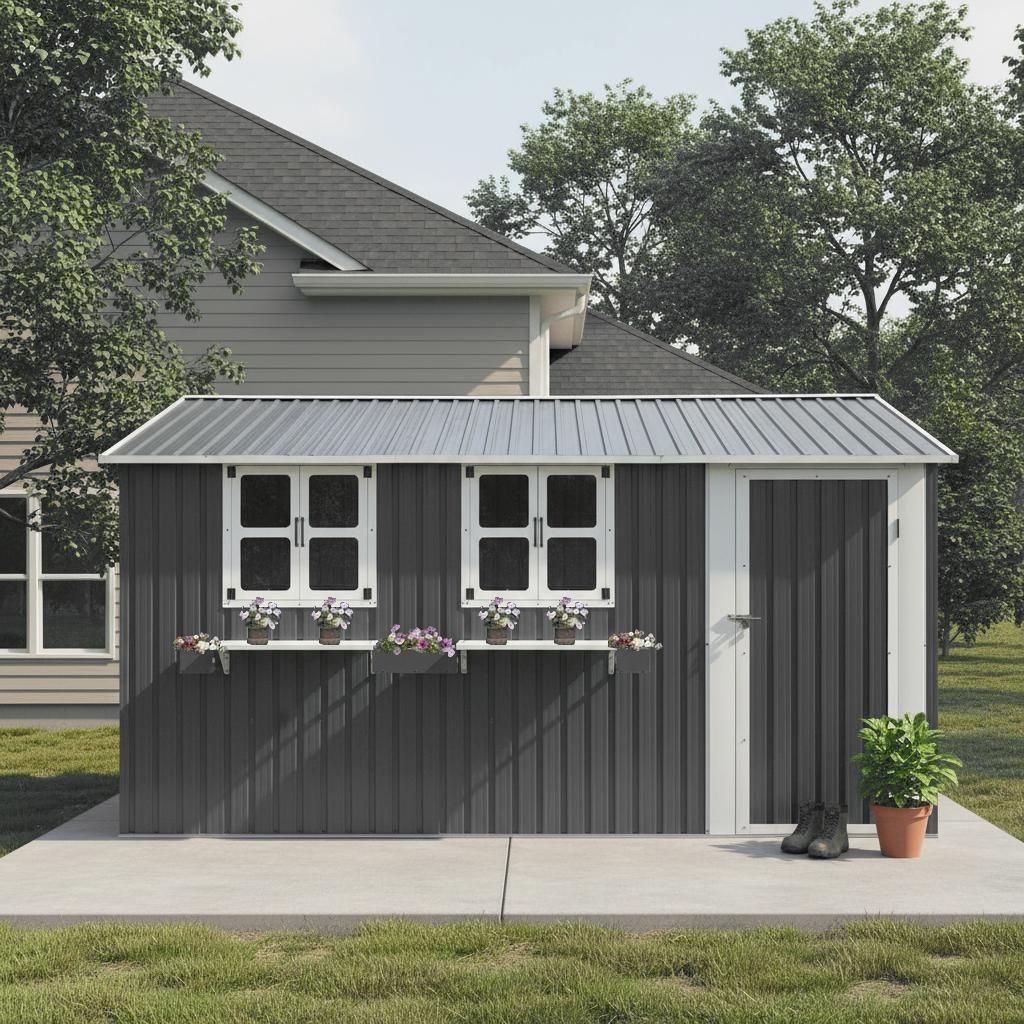 Gerätehaus Verzinkter Stahl-Gartenhaus 359x284cm (10,21m), Produktbild 