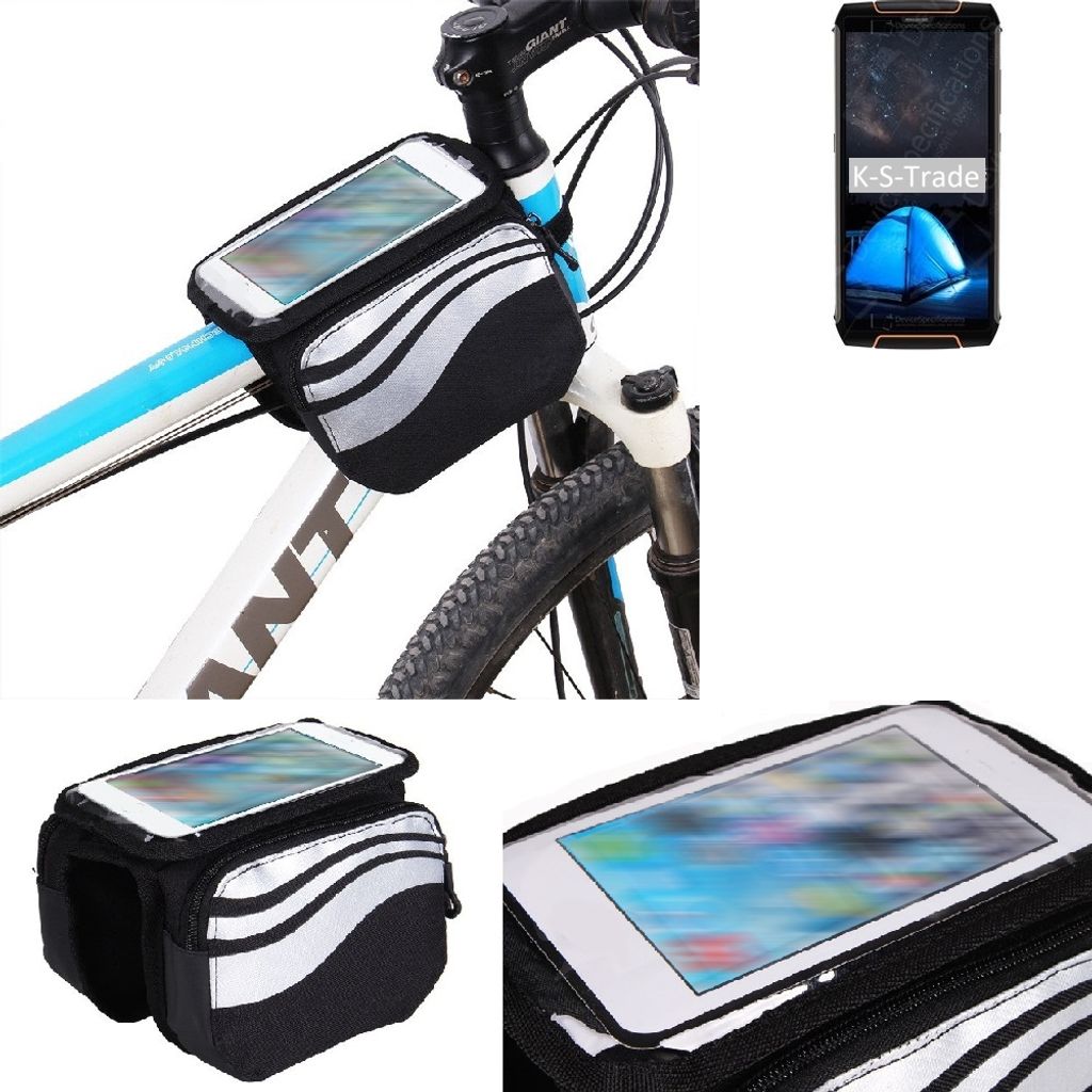K-S-Trade Rahmentasche Fahrrad-Halterung kompatibel mit Cubot King Kong 3 Rahmenhalterung Fahrrad Handyhalterung Fahrradtasche Handy Smartphone