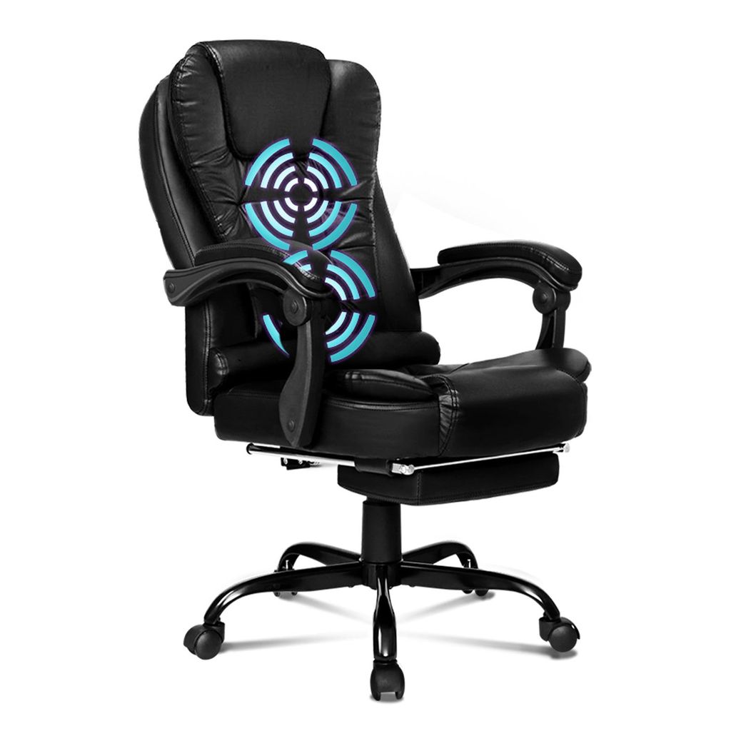 ALFORDSON Bürostuhl für Computer/Gaming, Hochlehner mit Lordosenstütze, Rollen-Drehstuhl