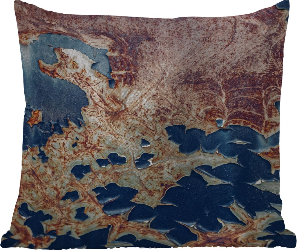 MuchoWow Outdoor Kissen - Rost - Blau - Gelb - 40x40 cm - Wetterfest - Lounge Kissen - Kopfkissen - Interieur - Polster mit Bild