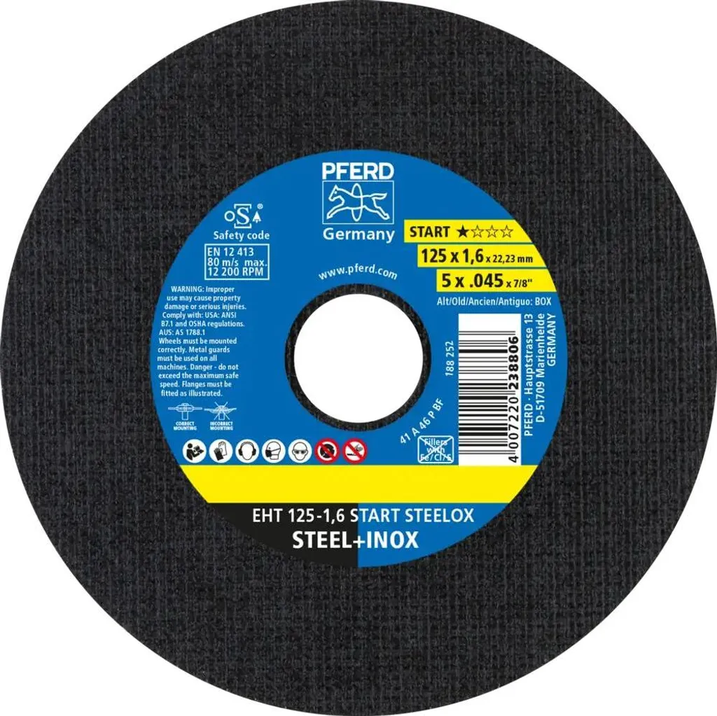 Disques abrasifs INOX 125mm épaisseur 1.6mm PFERD haute endurance x25
