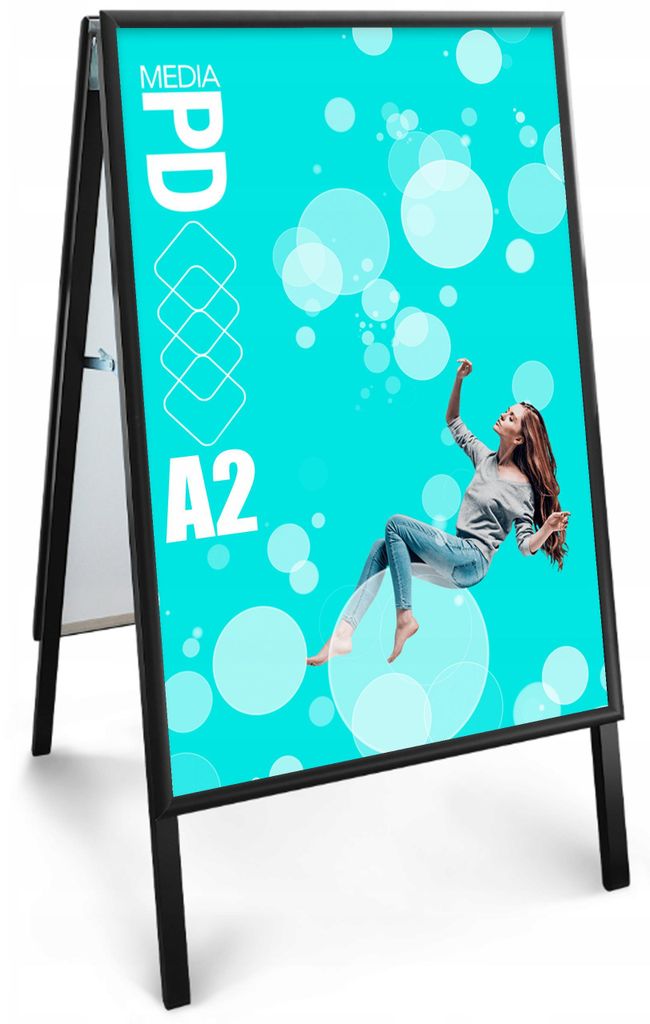 Reklamní stojan A2 černý 42 x 59,4 cm – oboustranný stojan Obrázek produktu 