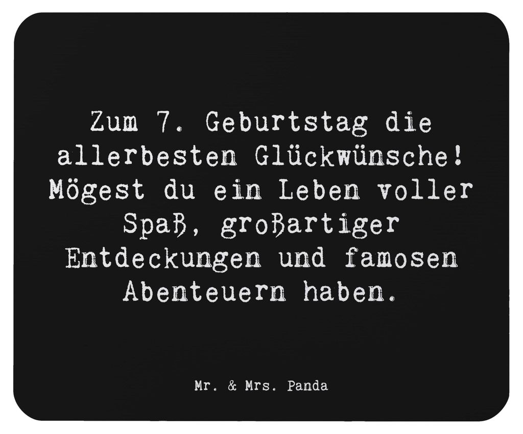 Mr. & Mrs. Panda Mauspad Spruch 7. Geburtstag - Schwarz - Geschenk, Glückwunsch, Mouse Pad, Happy Birthday, laptop mousepad, siebter, Geburtstagsf...