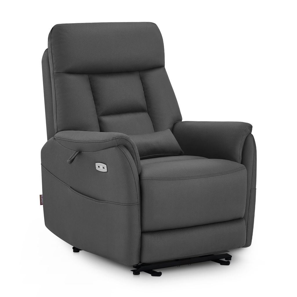 M MCombo Relaxsessel Elektrisch Verstellbar, Fernsehsessel Relaxsessel Massagesessel mit Liegefunktion, 7063 (Dunkelgrau)