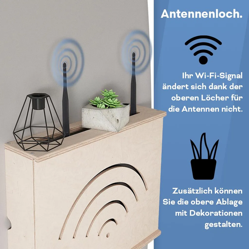 Couvercle pour Routeur et Cache-Câble Mural - Solution Rangement Wi-Fi - 7