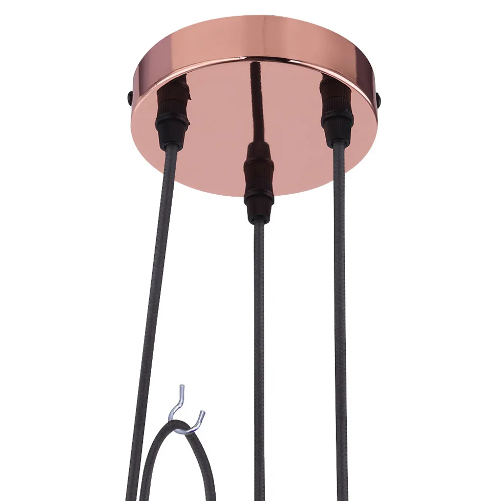Lampe à suspendre 3 feux métal cuivré brillant Globo Lighting culot E27 - 4