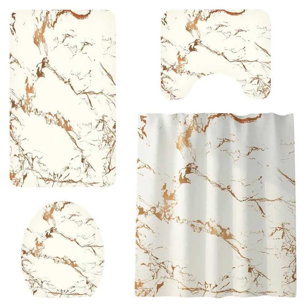 Set de Bain Beige 4 Pièces : Idéal pour Décoration de Salle de Bain Zen