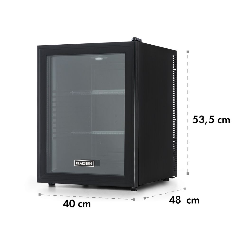 Bomann Mini Kühlschrank mit Glastür lautlos, Kühlschrank klein