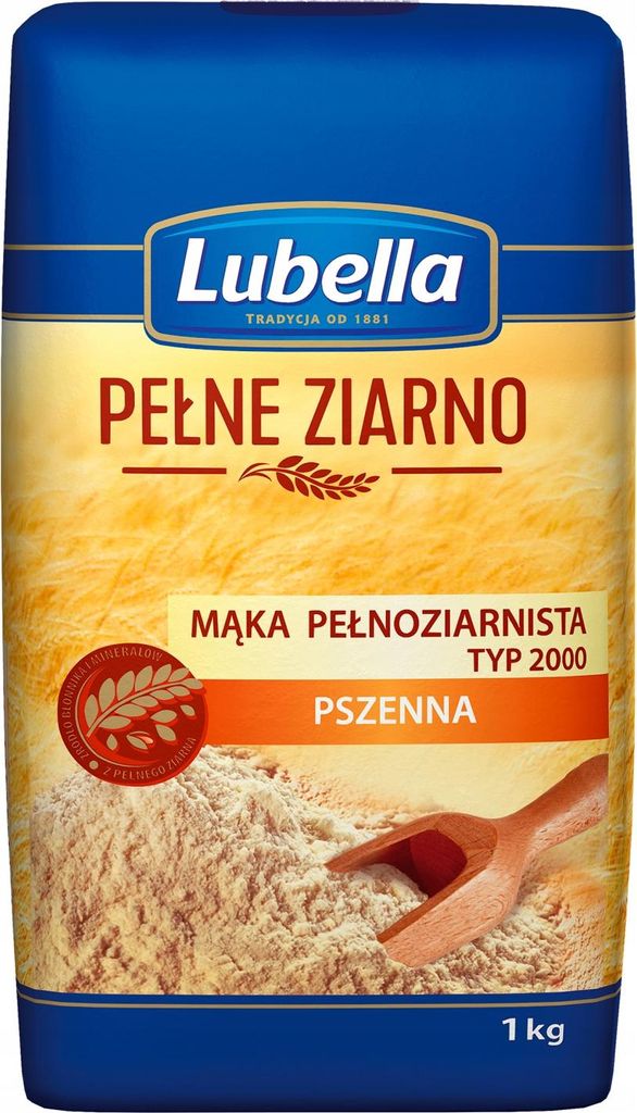 Lubella Pełne Ziarno Mąka pełnoziarnista pszenna typ 2000 1 Zdjęcie produktu 