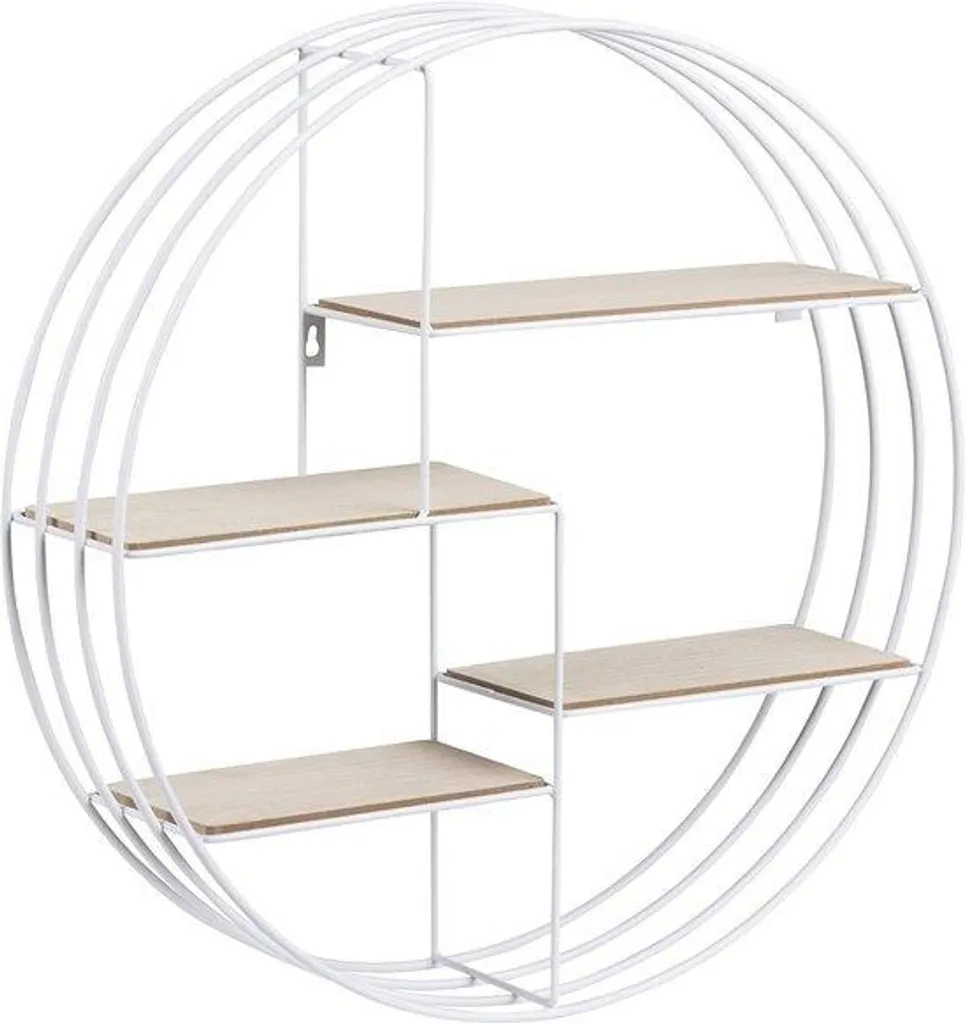 Décoration murale ronds métalliques blancs suspendre - Lot de 4 pièces