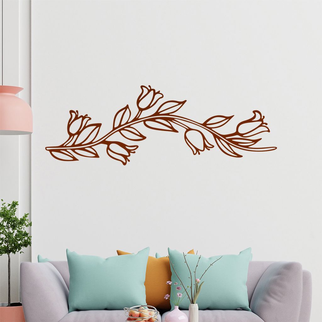 Blumen - Ranken Wandtattoo in 6 Größen - Wandaufkleber Wall Sticker - Dekoration, Küche, Wohnzimmer, Schlafzimmer, Badezimmer