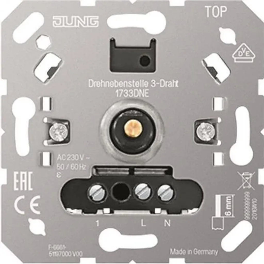 Jung 1733 DNE poste secondaire rotatif pour régler la lumière de partout