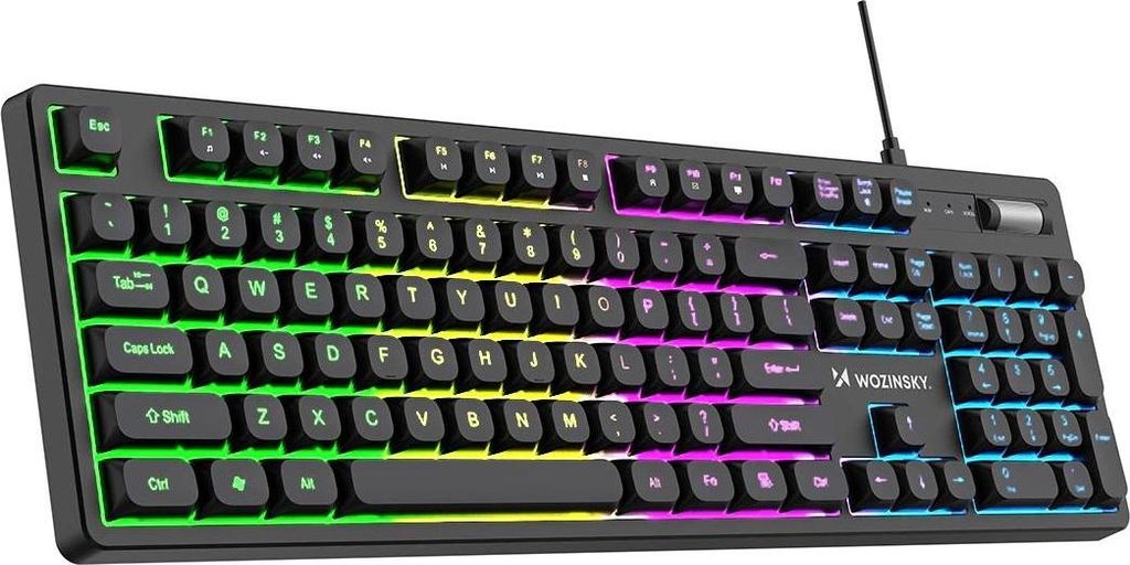 Wozinsky WKG-200 RGB Membran-Gaming-Tastatur QWERTY mit Lautstrkerad Schwarz