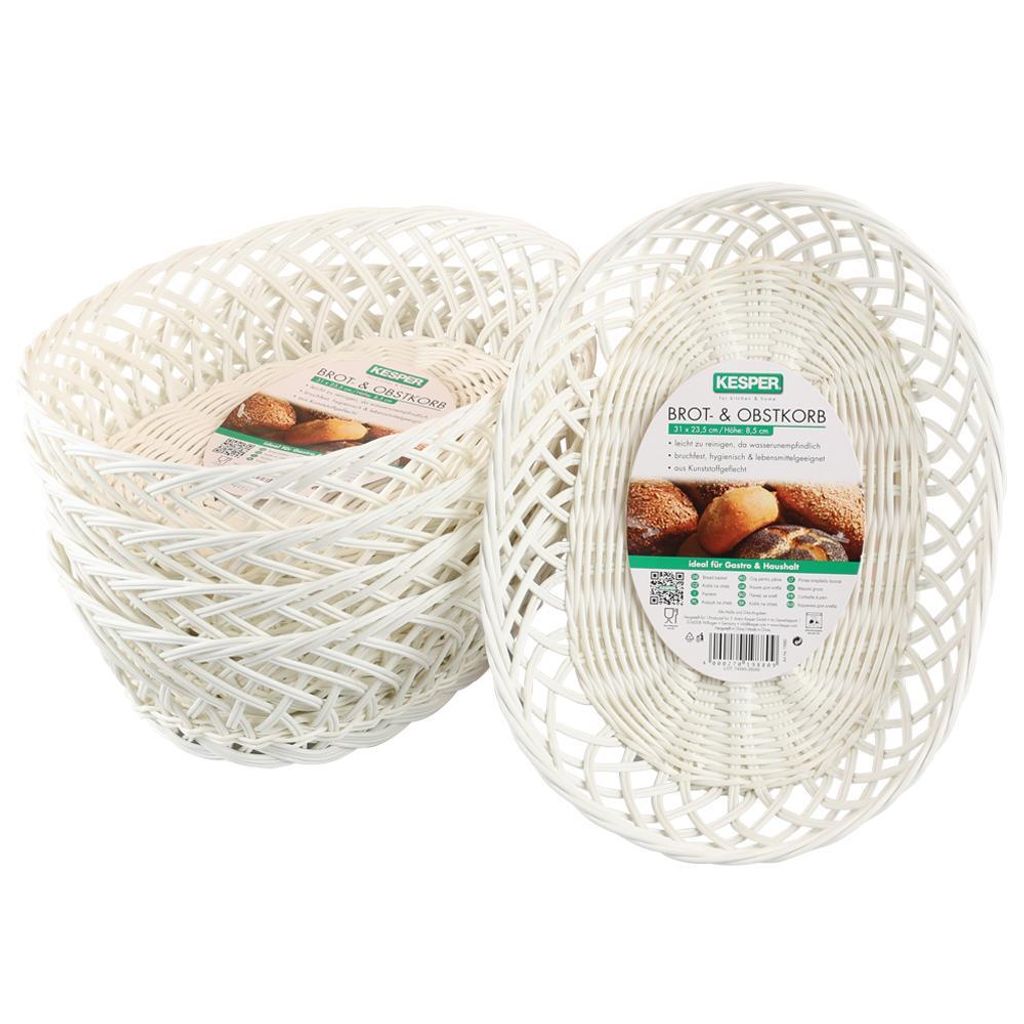 Brot- & Obstkorb, weiß 5er Pack