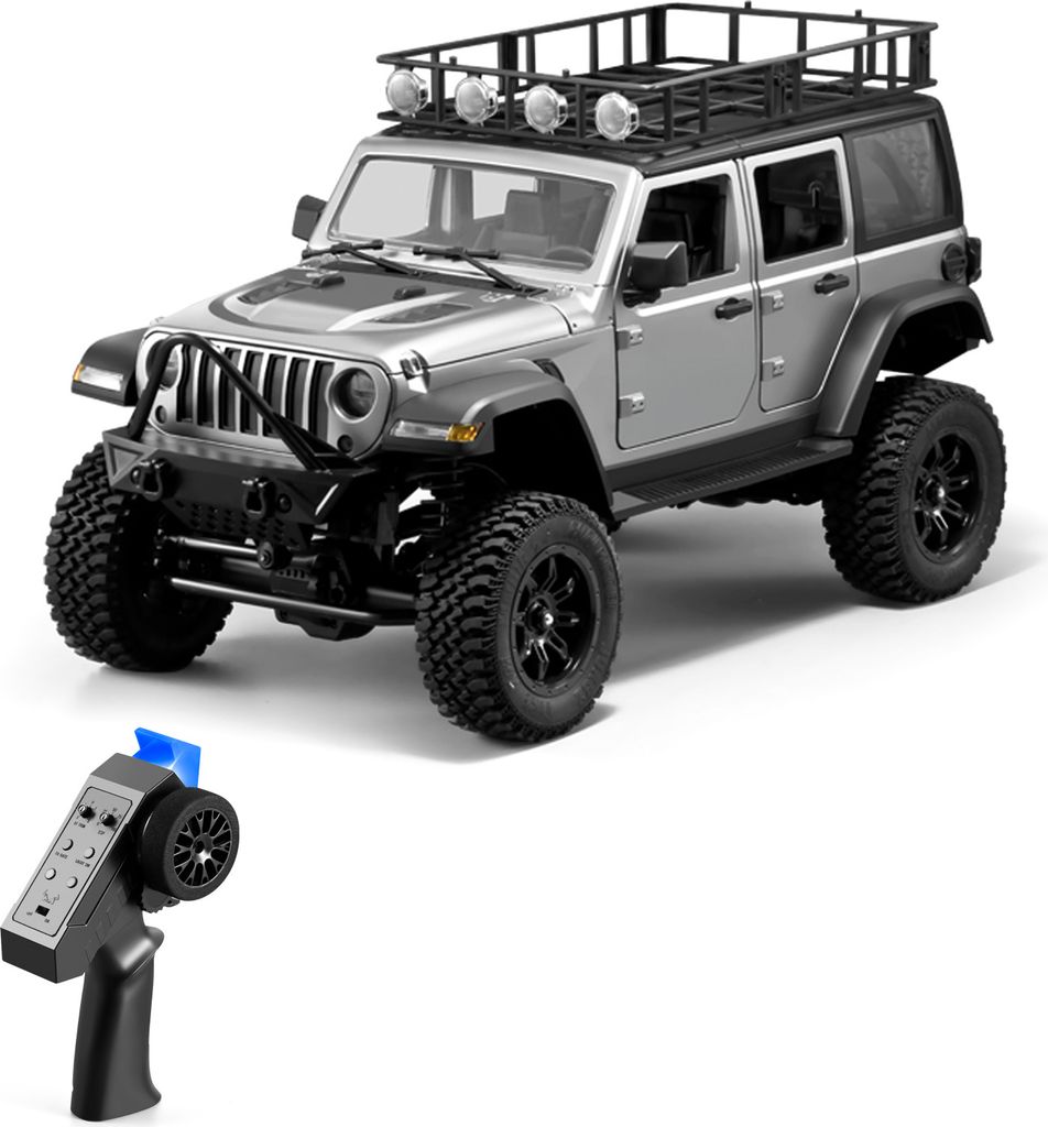 Ferngesteuertes Auto, Massstab 1:12, Allradantrieb, 2,4 G ferngesteuerter Raupen-Gelaendewagen mit Lichtern fuer Kinder und Erwachsene