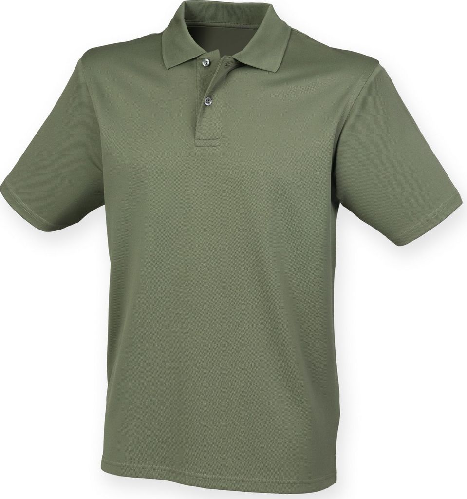 Henbury Herren Polo-Shirt Coolplus Pique RW635 (2XL) (Olive)