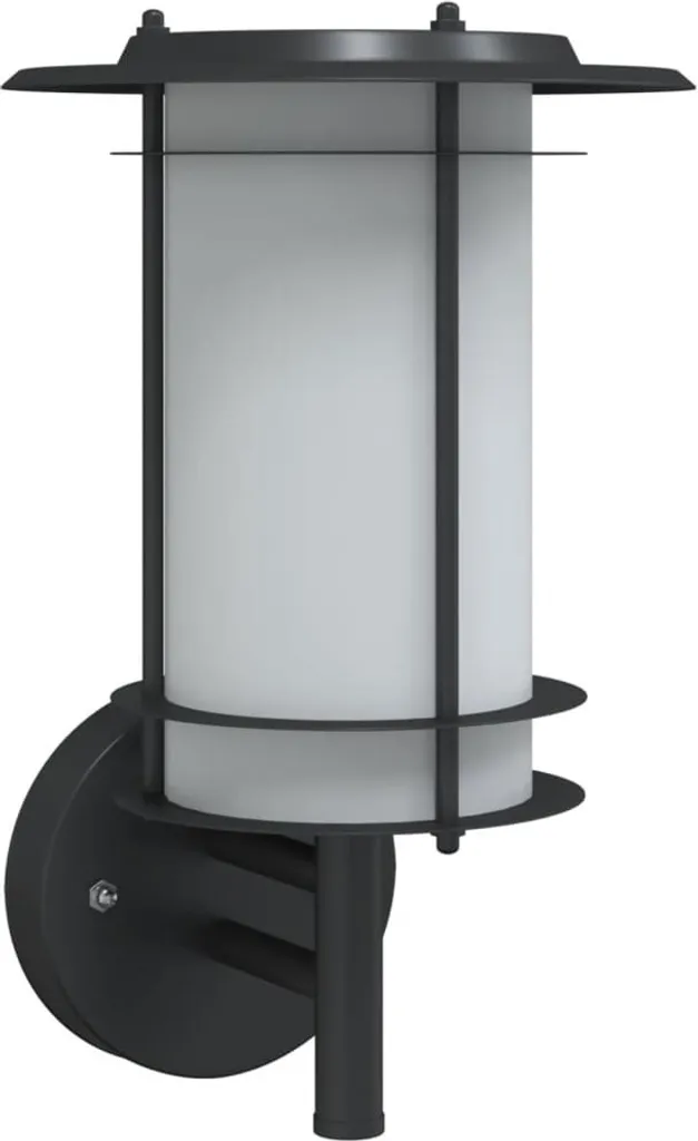 vidaXL Applique murale extérieure noir en acier inoxydable style moderne