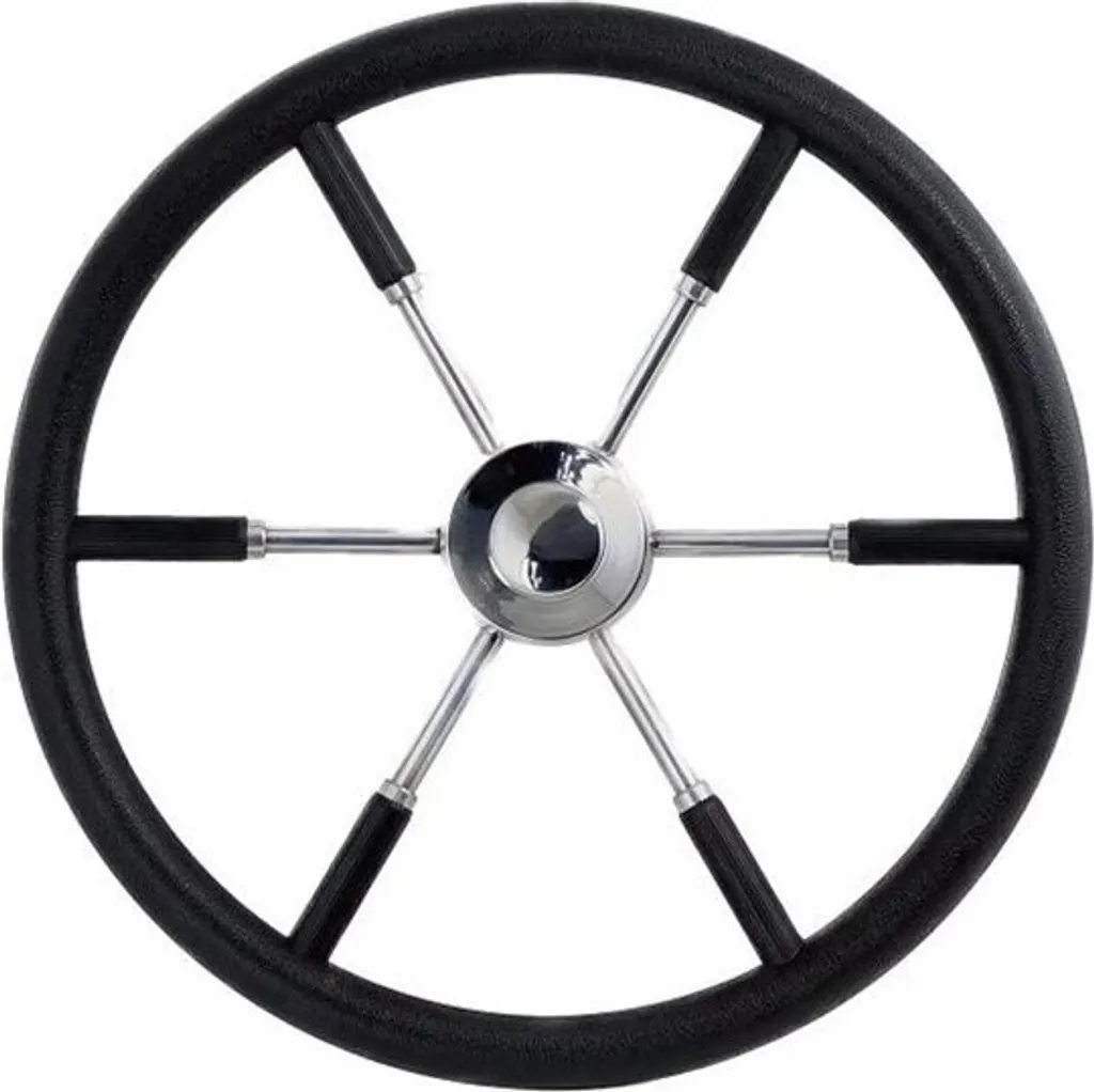 Volant marin anti-corrosion en inox et polyuréthane noir 70cm