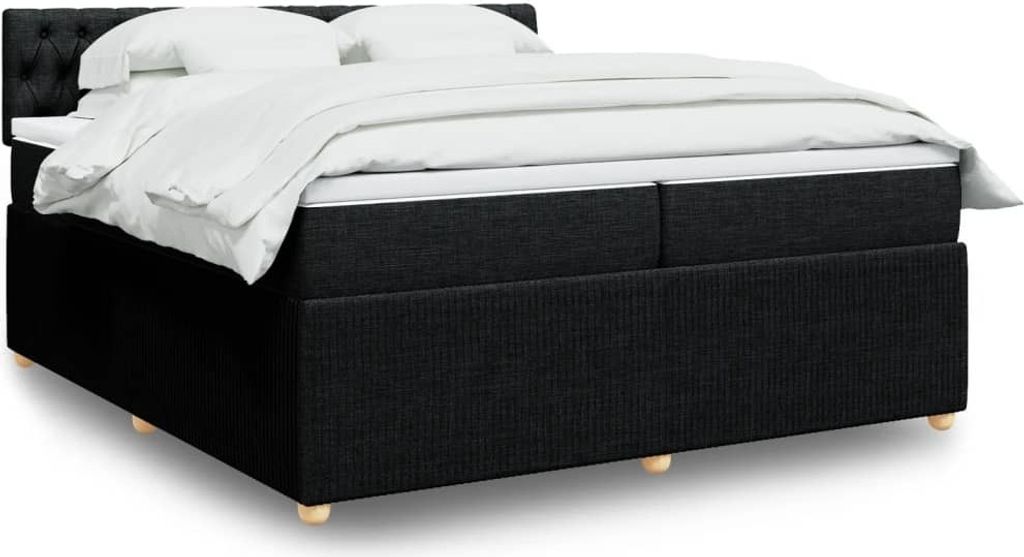Maison Exclusive - Boxspringbett mit Matratze Schwarz 200x200 cm Stoff