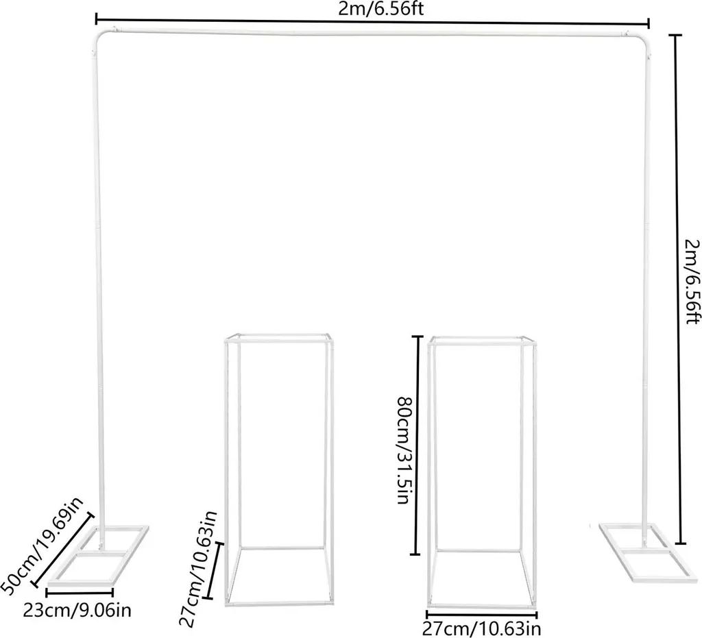 Arche décorative en métal doré 2m avec supports fleurs pour mariage - 6