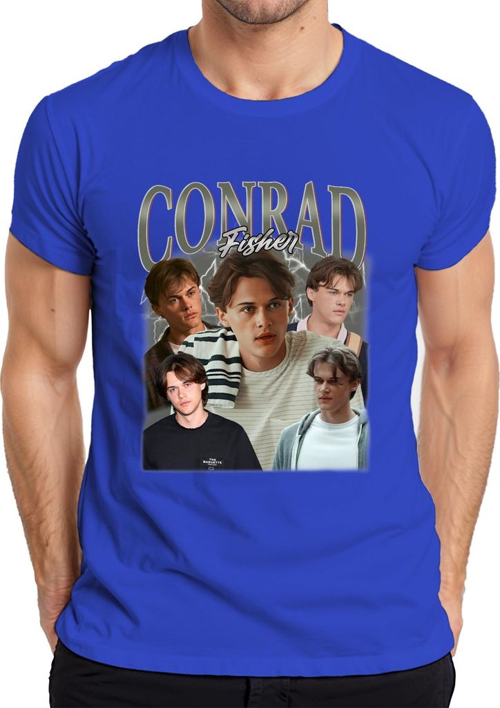 Conrad Fisher Vintage 90er The Summer I Turned Pretty Herren T-Shirt, Blau, S