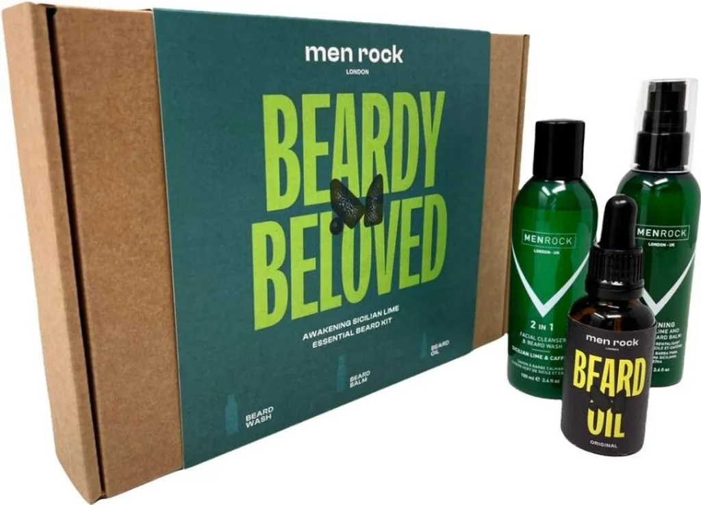 Routine Entretien Barbe MenRock Sicilian Lime Kit Complet de 3 Soins
