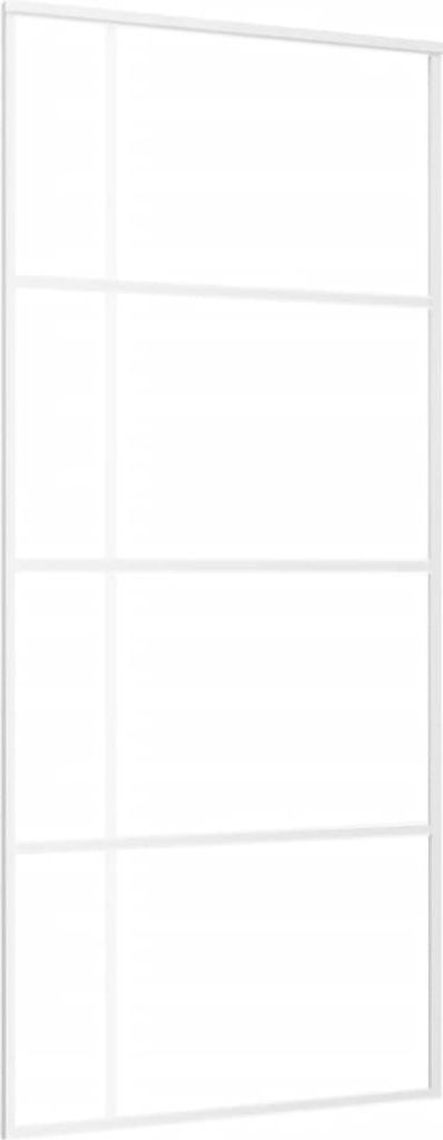 Schiebetür ESG-Mattglas und Aluminium 90x205 cm Weiß