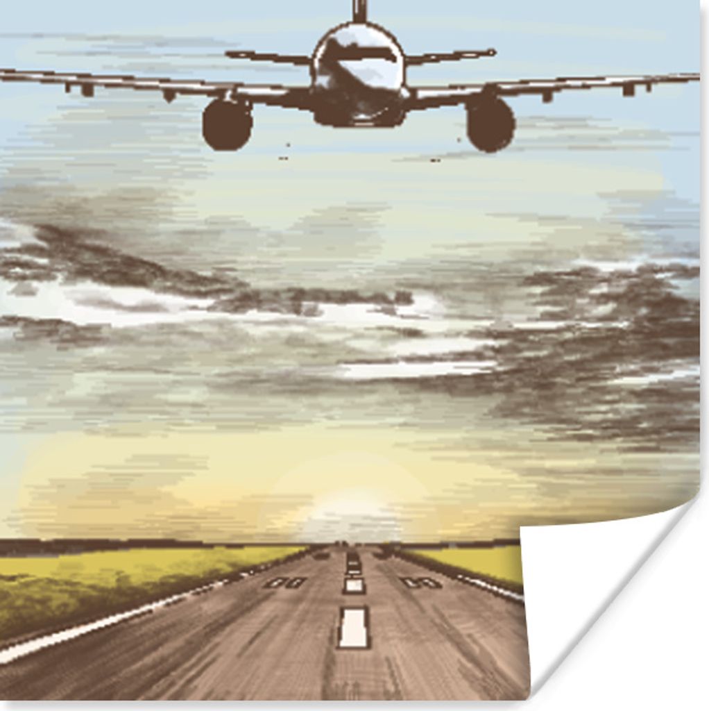 MuchoWow Poster Flugzeuge - Himmel - Sonne 30x30 cm - Wandposter - Printing