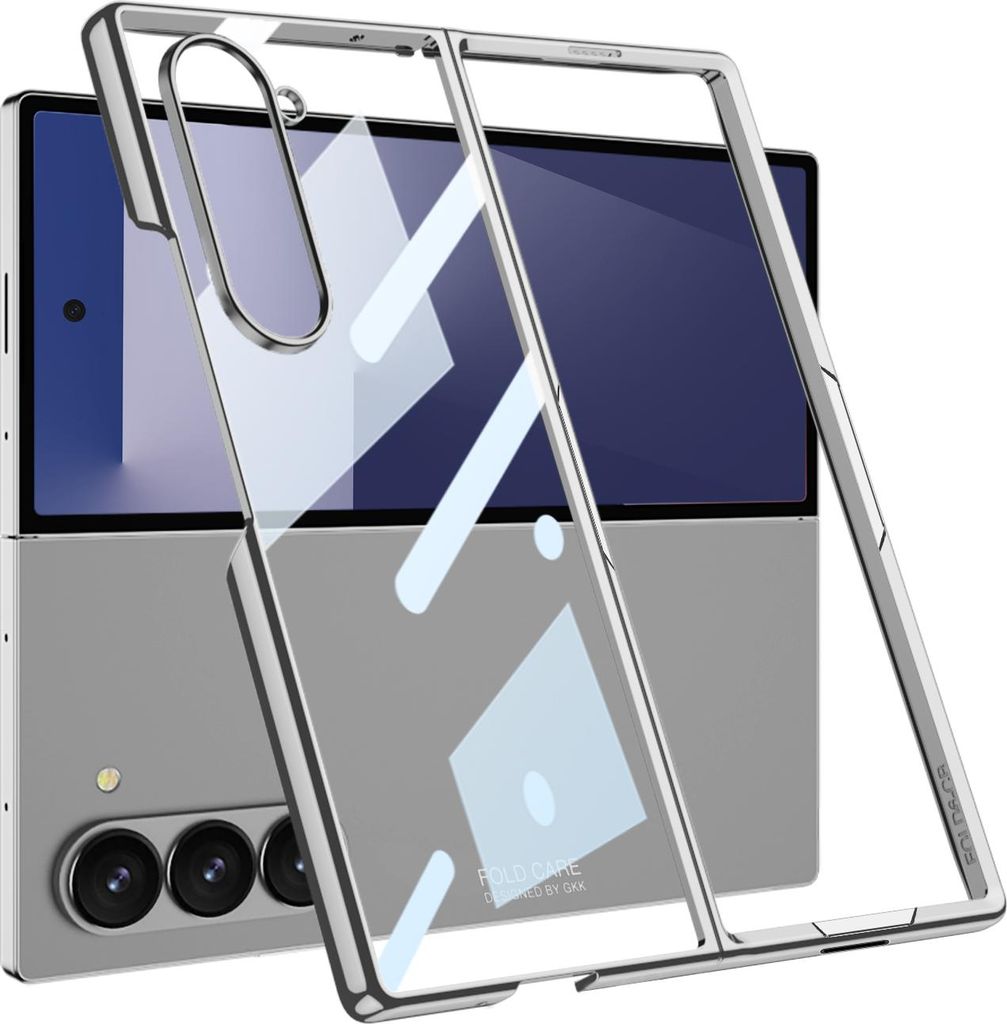 Hülle für Samsung Galaxy Z Fold 7 Schlank Luxus Überzug Transparent Schutzhülle Silber