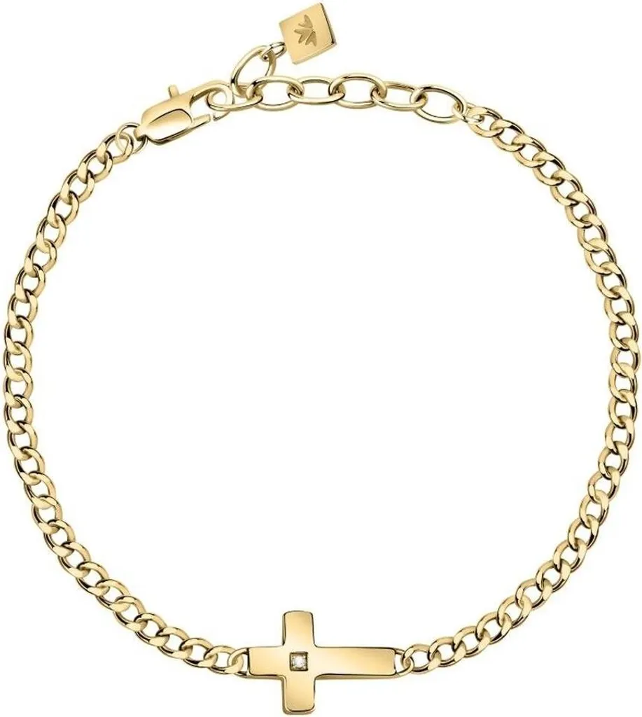 Bracelet Morellato CROSS en Acier Noir - Design Géométrique et Finition Mat