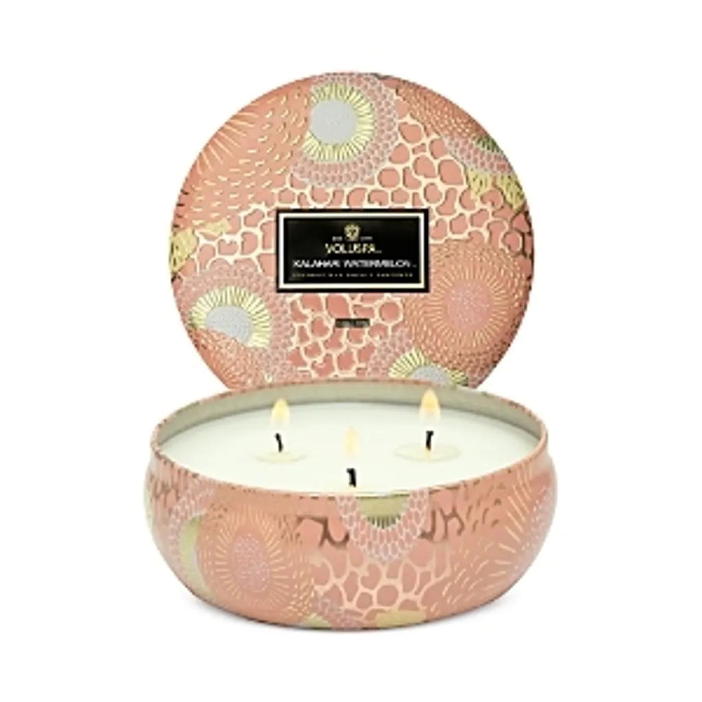 Bougie en étain Kalahari Watermelon Voluspa 3 mèches 340g luxe