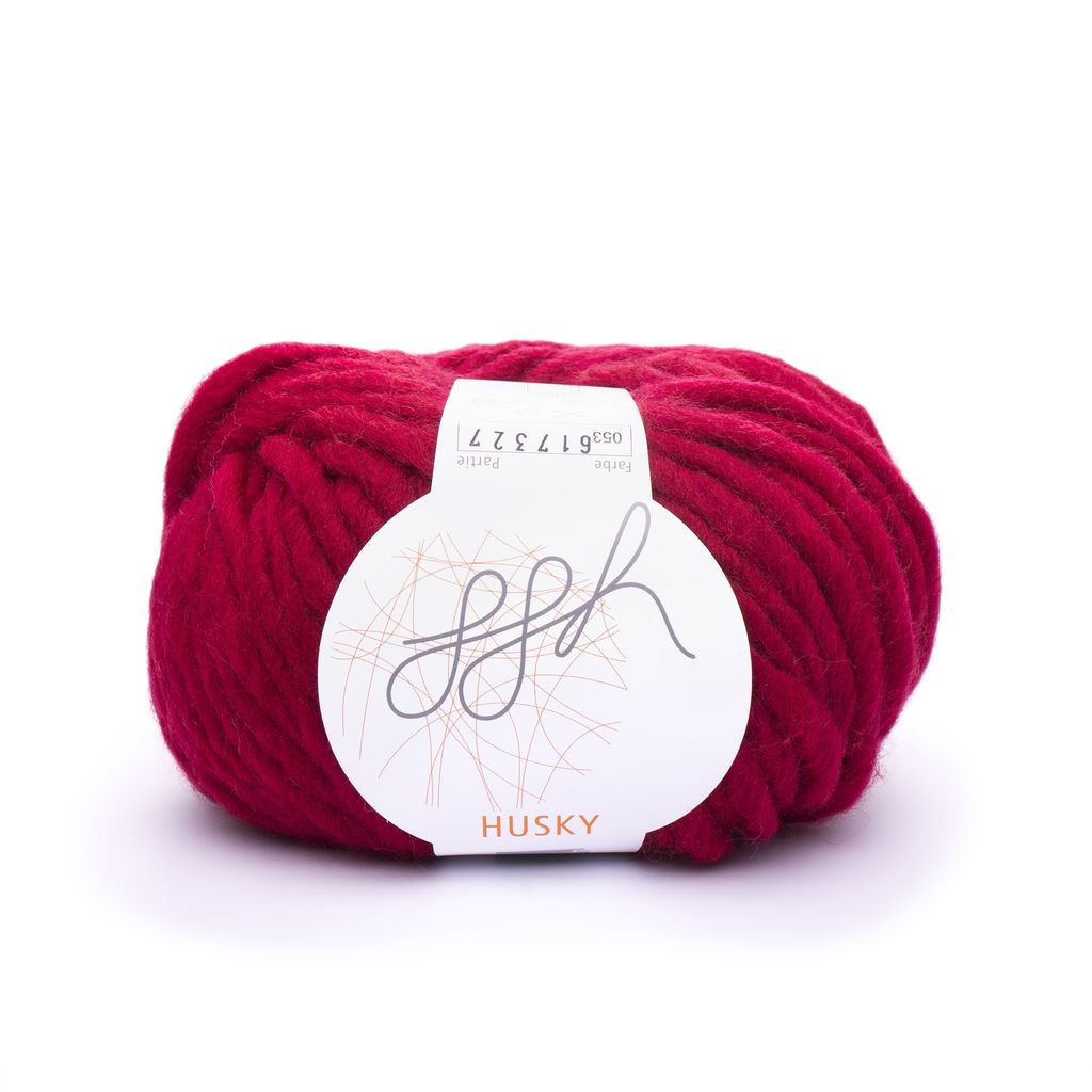 ggh Husky | dicke Wolle zum Stricken oder Häkeln Farbe: 053 - Purpurrot
