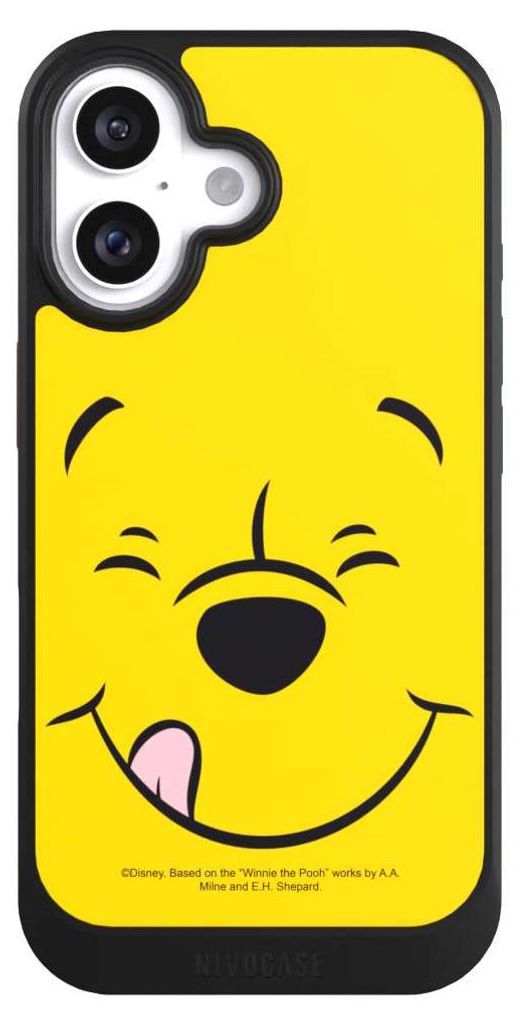 NIVOCASE Hülle für Apple iPhone 16 Handyhülle NIVOcore Case Schwarz Disney Offizielles Lizenzprodukt Winnie Puuh