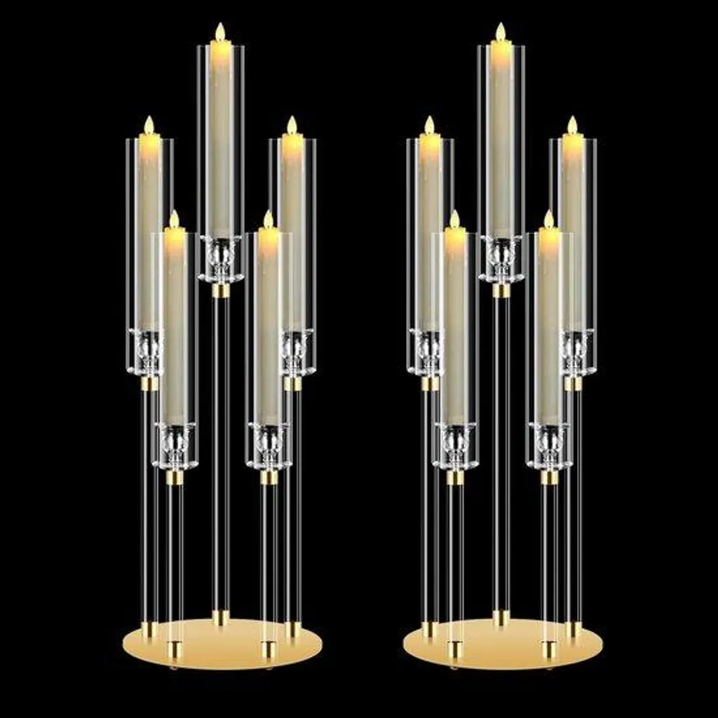 Support bougie acrylique pour décoration de mariage et dîner de fête