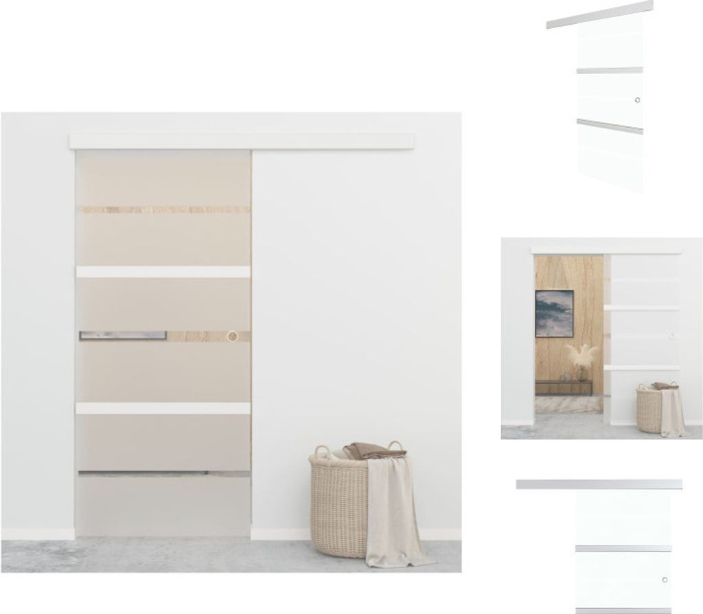 vidaXL Schiebetür ESG-Glas und Aluminium 90x205 cm Silbern - Türen