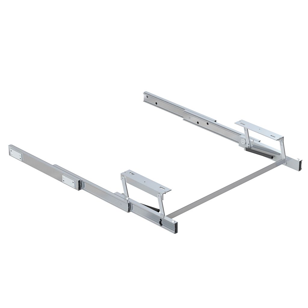 Emuca Führung Oplà Top für ausziehbaren und hochkplappbaren Tisch, Aluminium, Edelstahl eloxiert