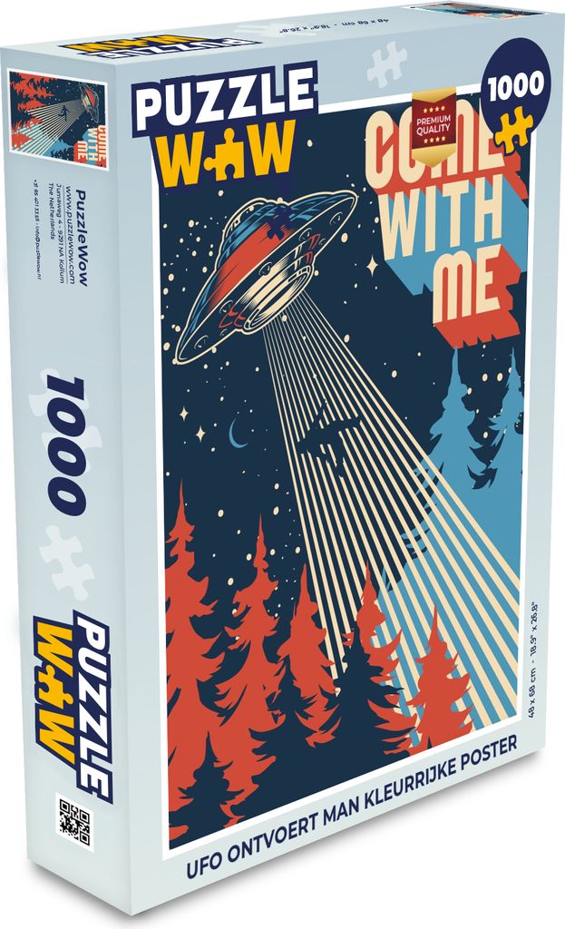 MuchoWow Puzzle 1000 Teile Ufo - Retro - Science Fiction - Weltraum - Spielzeug - Alt und Jung - Spiele - Puzzeln