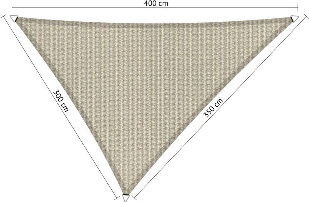 SHADOW COMFORT 3 x 3,5 x 4 m Dreieckiges Sonnensegel Sahara Sand Ungleichseitig