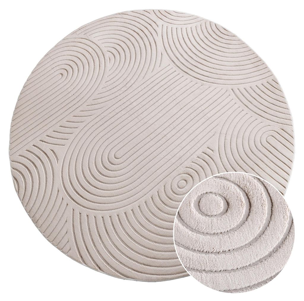 riess-ambiente Kurzflor Teppich ART DECO 230cm beige creme Produktbild 