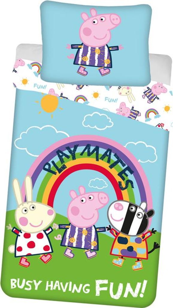 Peppa Pig Dekbedovertrek Busy Glow in the Dark 140 x 200 cm Productafbeelding 