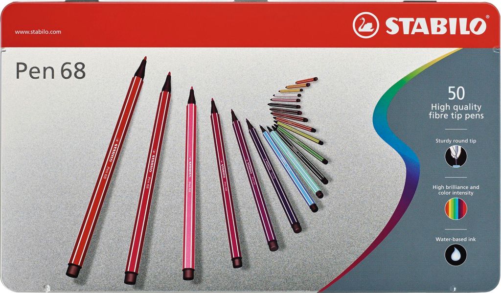 Premium-Filzstift - STABILO Pen 68 - 50er Metalletui - mit Produktbild 
