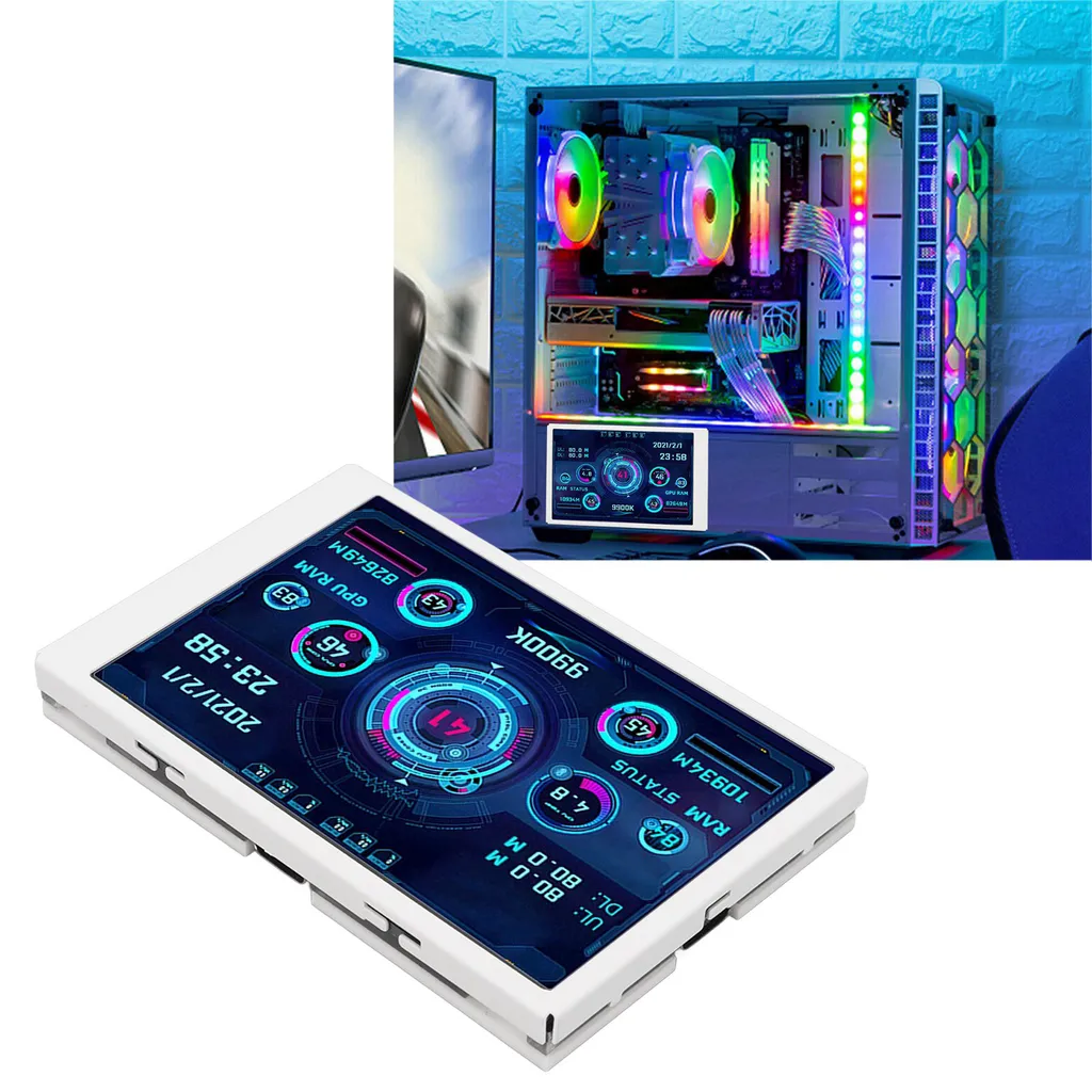 Afficheur température PC 3,5 pouces IPS pour surveillance CPU et RAM