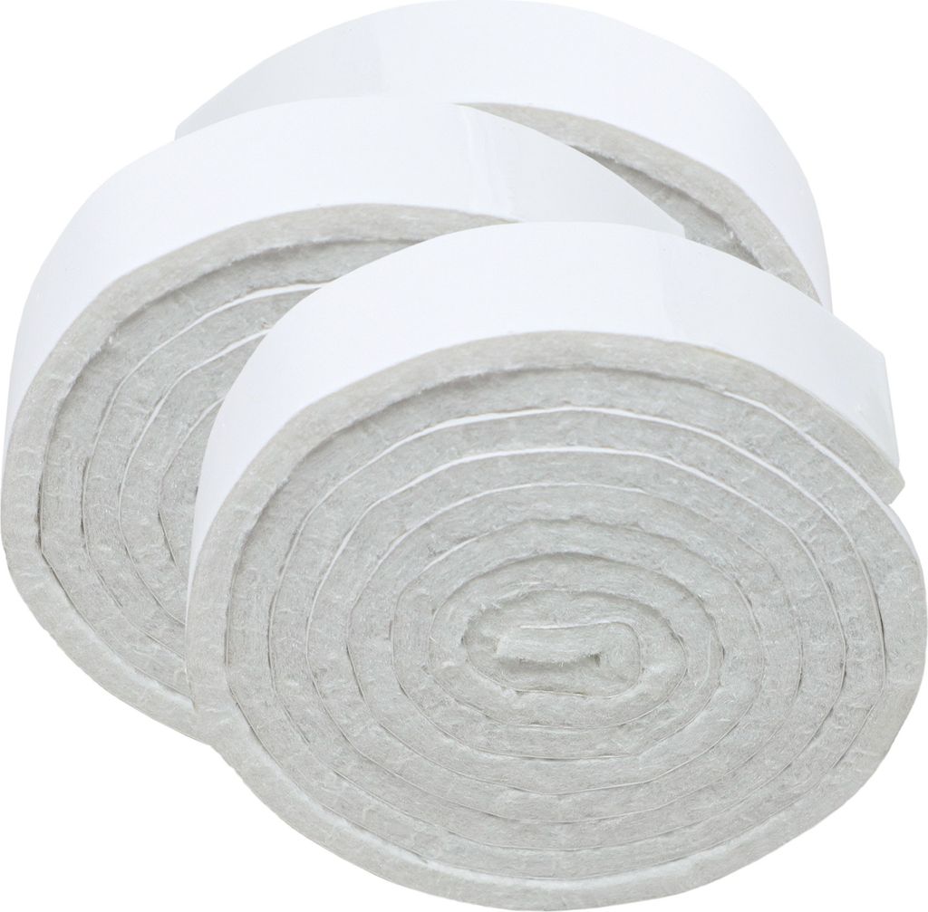 Adsamm | 3 x selbstklebende Filzbänder zum Zuschneiden | 19x1000 mm | Weiß | Rolle | 3.5 mm starker selbstklebender Filzzuschnitt in