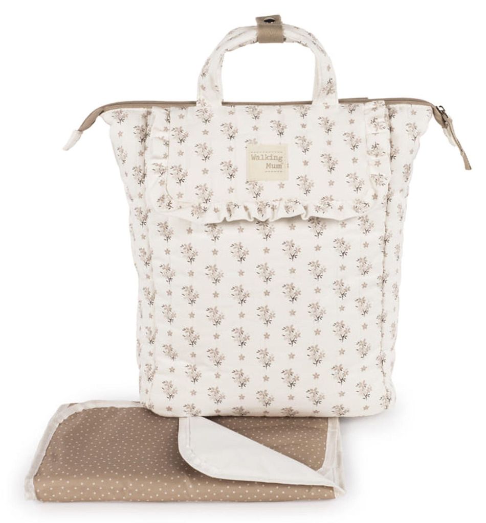 Rucksack Wickeltasche Botton - 26 x 36 cm - Beige | by Walking Mum
